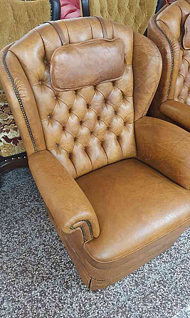 Chesterfield stílusú, stílusos bőr kanapé 2+1+1 Nagyszombat - fotó 2