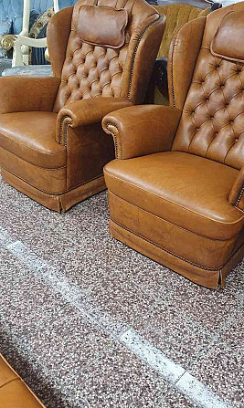 Стильный кожаный диван в стиле Честерфилд 2+1+1 Трнава - изображение 1