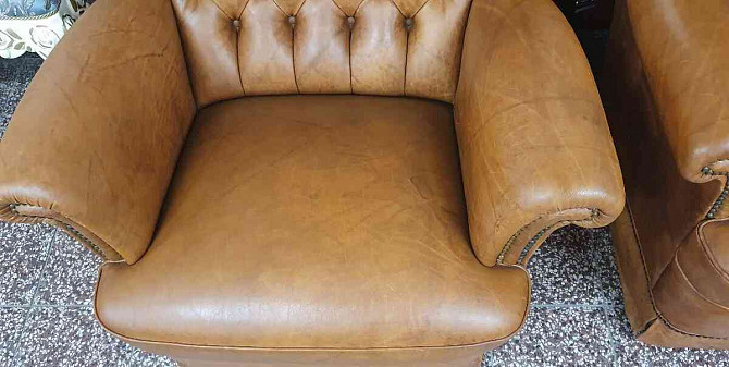 Chesterfield stílusú, stílusos bőr kanapé 2+1+1 Nagyszombat - fotó 8