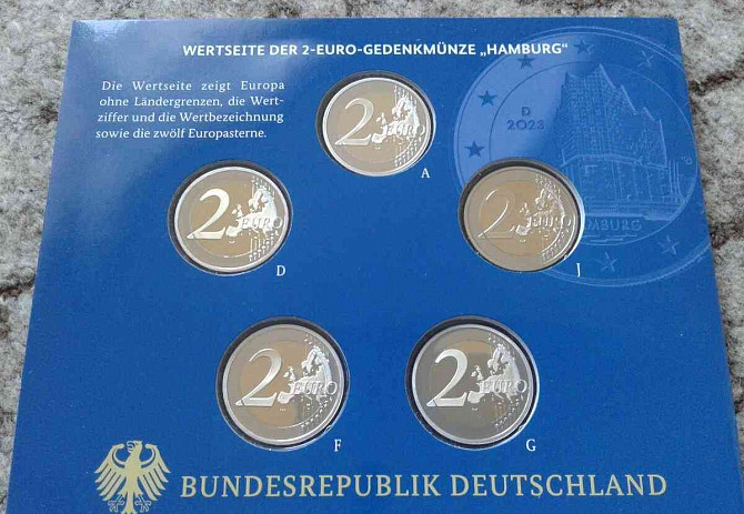Евромонета - Германия 2023 Гамбург пруф Нитра - изображение 2