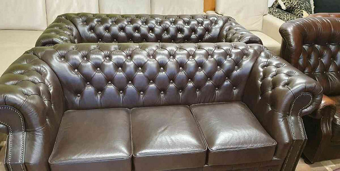 CHESTERFIELD STYLE, NOT USED 2 LEATHER COUCHES Trnava - photo 1