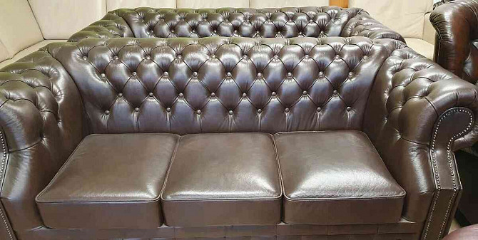 CHESTERFIELD STYLE, NOT USED 2 LEATHER COUCHES Trnava - photo 7