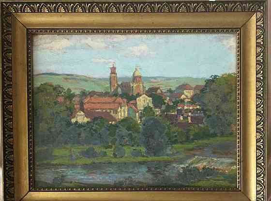 Langer K. - Kežmarok, olej na kartóne, 1932 Trencsén