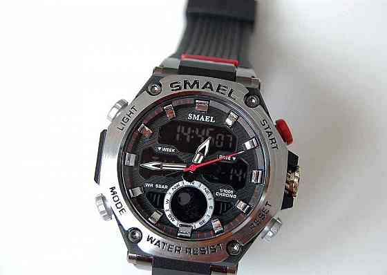 SMAEL 8069 Black Dual-Time pánske vodotesné športové hodinky 