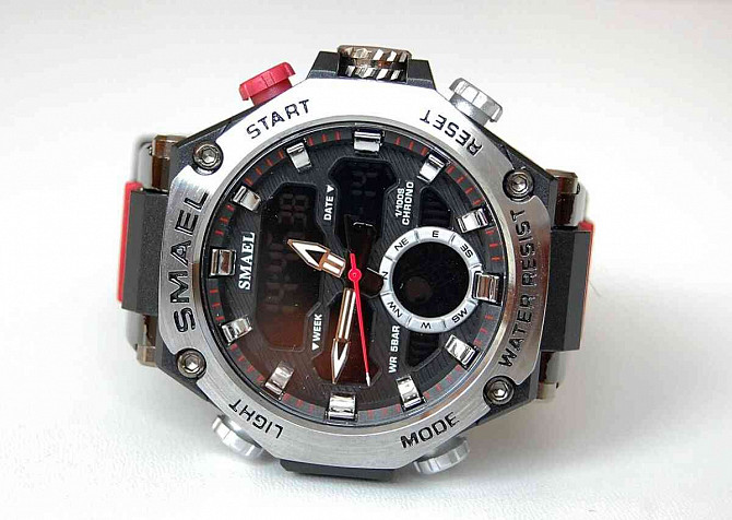 SMAEL 8069 Black Dual-Time pánske vodotesné športové hodinky  - foto 3