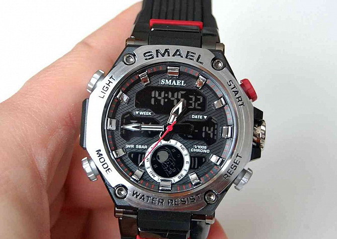 SMAEL 8069 Black Dual-Time pánske vodotesné športové hodinky  - foto 8