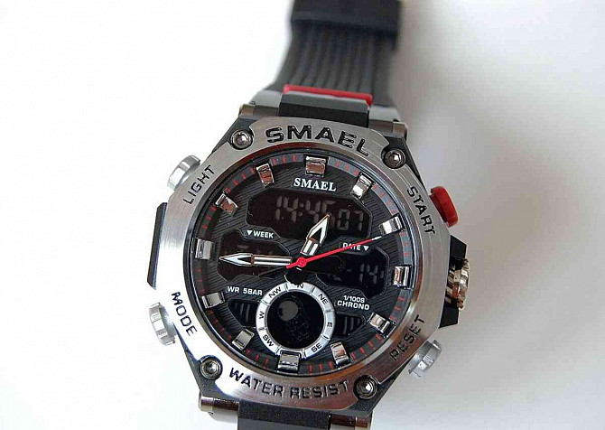 SMAEL 8069 Black Dual-Time pánske vodotesné športové hodinky  - foto 6