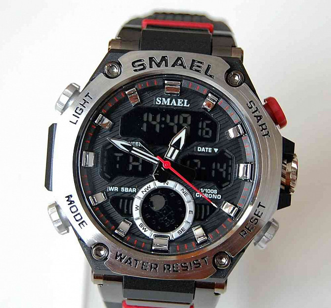 SMAEL 8069 Black Dual-Time pánske vodotesné športové hodinky  - foto 1