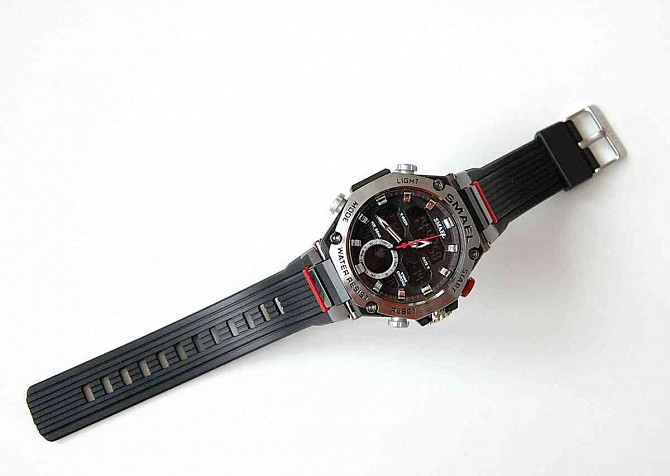 SMAEL 8069 Black Dual-Time pánske vodotesné športové hodinky  - foto 5