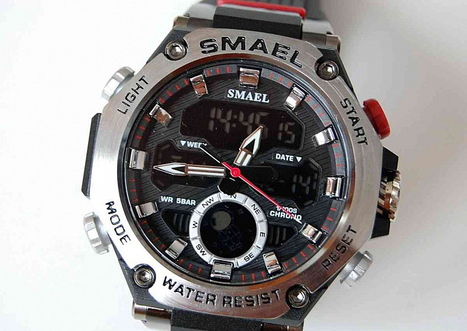 SMAEL 8069 Black Dual-Time pánske vodotesné športové hodinky  - foto 4