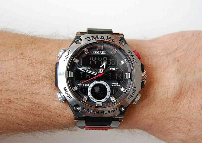SMAEL 8069 Black Dual-Time pánske vodotesné športové hodinky  - foto 9