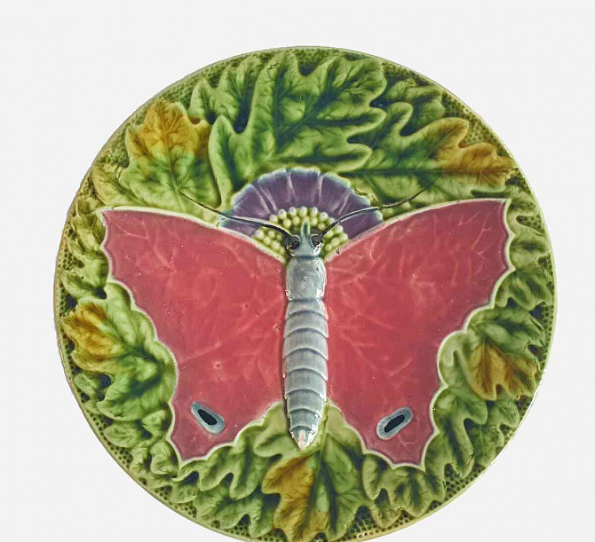 Szecessziós kőedény tányér - Butterfly #2 Pozsony - fotó 1