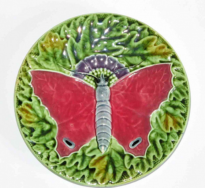 Szecessziós kőedény tányér - Butterfly #2 Pozsony - fotó 4