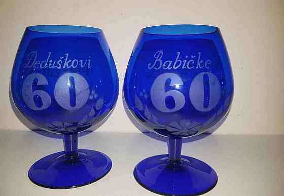 Poháre s výbrusom  &quot;55&quot;, &quot;Babičke 60&quot;, &quot;Deduškovi 60&quot; Bratislava