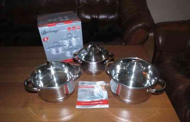 I will sell a new set of BACHMAYER stainless steel pots, 3 pcs Prievidza - photo 1
