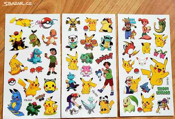 dětské tetovačky Pokemon  Pokémon Jablonec nad Nisou