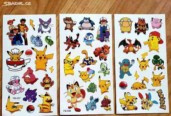dětské tetovačky Pokemon  Pokémon Яблонец-над-Нисоу