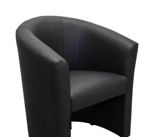 Designer fotel ökobőrből (fekete) - 2 db Csaca - fotó 1