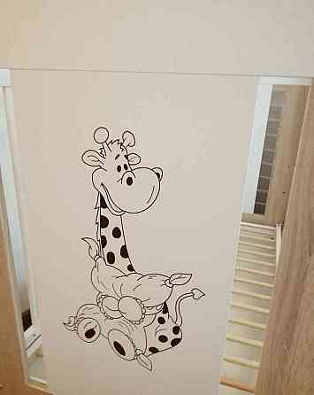 Dětská postýlka s úložným prostorem Žirafka dub sonoma-bíla 