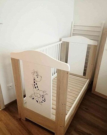 Детская кроватка с ящиком Girafka sonoma дуб-белый  - изображение 1