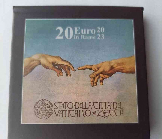 Vatikan 20 euro 2023 Stvorenie Adama v etue Trenčín - foto 2