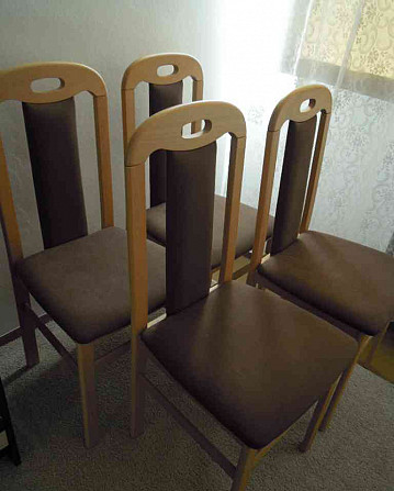 I will sell 4 new kitchen chairs, wood + upholstery  - photo 2