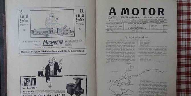 Predám časopis Motor-1913,maďarský,zviazaný Senec - foto 1