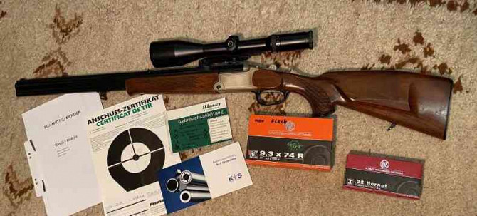 Shotgun Blaser 9,3x74R 12 .22 Hornet Schmidt&Bender Malacka - fotó 1