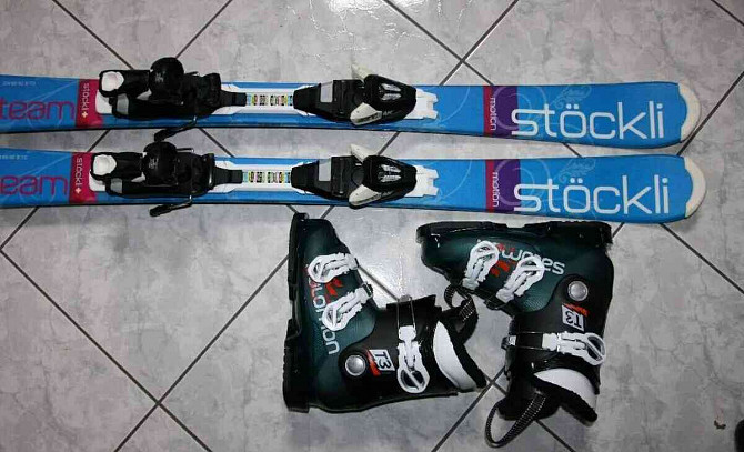Лыжи STOCKLI 110 см, лыжные ботинки Salomon Пухов - изображение 3