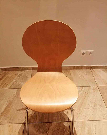 Chairs with wood veneer and chrome construction for sale Banska Bystrica - photo 1