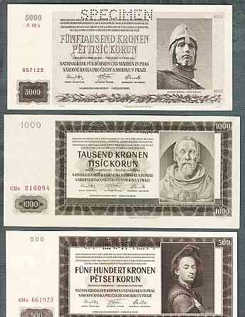 Staré bankovky PROTEKTORÁT KOMPLET SESTAV bezvadný stav UNC Prague