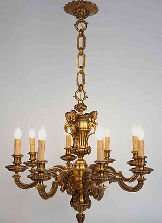Antique French Mazarin bronze chandelier Prague - photo 1