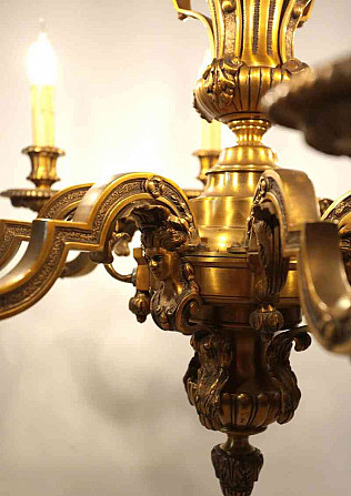 Антикварная люстра из французской бронзы Мазарини. Прага - изображение 4