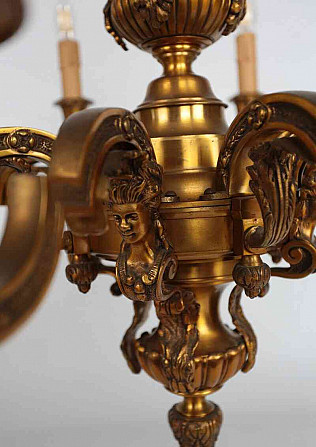 Antik francia Mazarin bronz csillár Prága - fotó 5