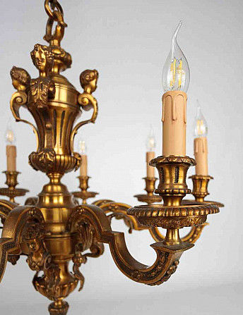 Antique French Mazarin bronze chandelier Prague - photo 7