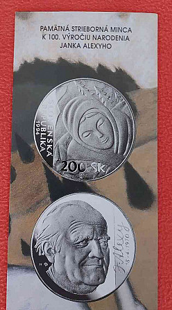 Stříbrná pamětní mince 200 Kč 1994, Janko Alexy proof Bratislava - foto 3