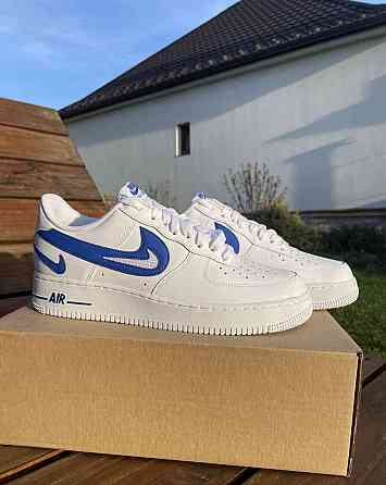 Nike Air Force 1 Cut Out Swoosh Blue Hlohovec
