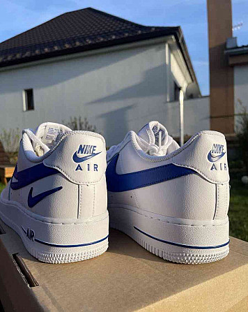 Синие кроссовки Nike Air Force 1 с вырезом-галочкой Глоговец - изображение 3