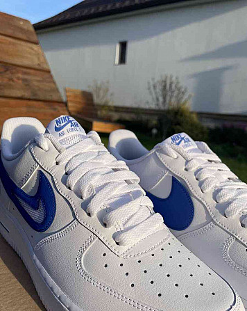 Синие кроссовки Nike Air Force 1 с вырезом-галочкой Глоговец - изображение 2