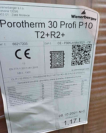 Porotherm tégla eladó Dunaszerdahely - fotó 2