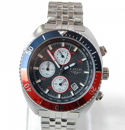 LIGE 8988 TURTLE Red-Blue - pánské luxusní hodinky  - foto 1