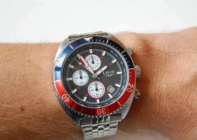 LIGE 8988 TURTLE Red-Blue - pánské luxusní hodinky  - foto 9