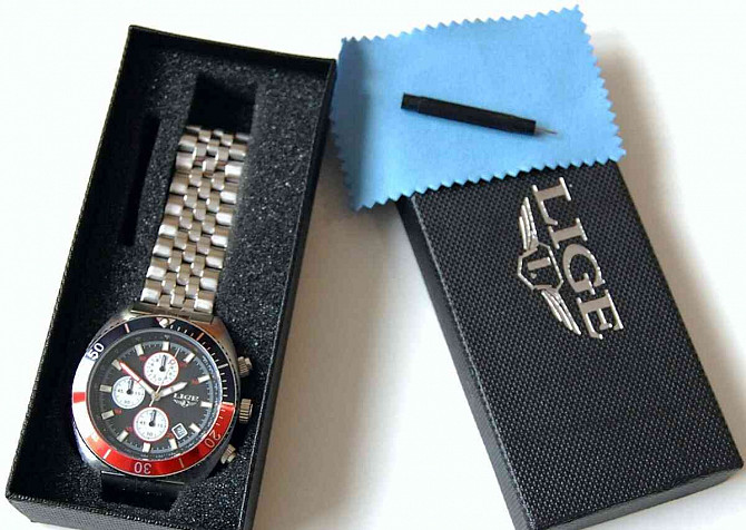 LIGE 8988 TURTLE Red-Blue - pánské luxusní hodinky  - foto 10
