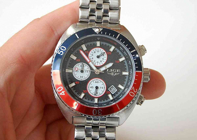 LIGE 8988 TURTLE Red-Blue - pánske luxusné hodinky  - foto 8