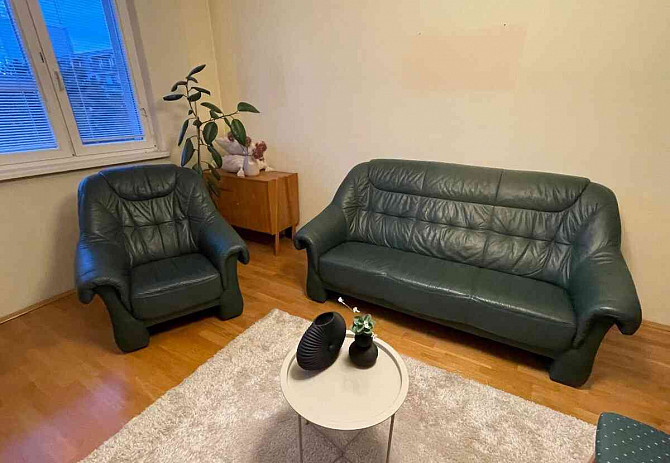 Кожаный диван - зеленый Братислава - изображение 1